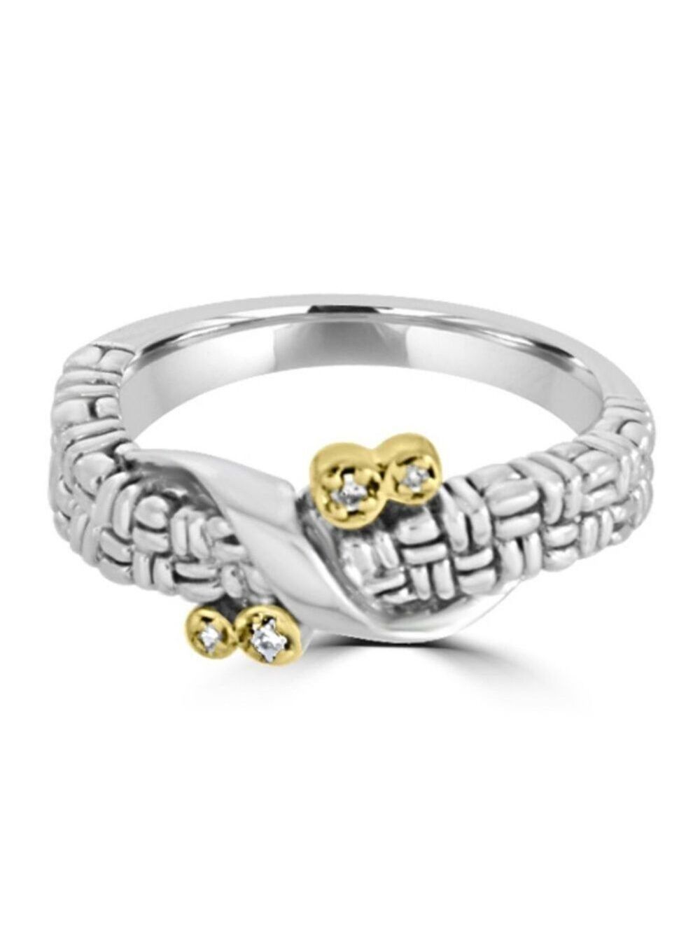 Philip Andre 18K Gold & Sterling Diamond Ring - Picture 5 of 6